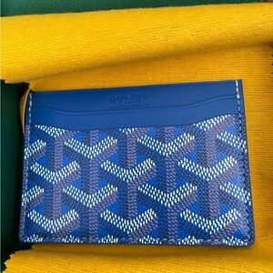 Goyard Blue and Brown Patterned Card Holder